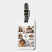 6 fotocollage - witte achtergrond - zwarte tekst bagagelabel (Voorkant verticaal)