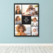 6 fotocollage - witte achtergrond - zwarte tekst canvas afdruk (Insitu (Houten vloer))