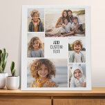 6 fotocollage - witte achtergrond - zwarte tekst imitatie canvas print<br><div class="desc">6 foto's in een ongelijk patroon omringen een opening voor drie regels tekst. Gebruik 2 vierkante bijgesneden foto's en 4 verticale foto's om dit te laten werken! De achtergrond is wit. Als u de kleuren wilt wijzigen,  klikt u op het geavanceerde ontwerpgebied en ziet u meer keuzes.</div>