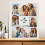 6 fotocollage - Witte achtergrond - Zwarte tekst Imitatie Canvas Print<br><div class="desc">6 foto's in een ongelijk patroon omringen een opening voor drie regels tekst. Gebruik 2 vierkante bijgesneden foto's en 4 verticale foto's om dit te laten werken! De achtergrond is wit. Als u de kleuren wilt wijzigen,  klikt u op het geavanceerde ontwerpgebied en ziet u meer keuzes.</div>