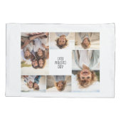 6 fotocollage - witte achtergrond - zwarte tekst kussensloop (Achterkant)