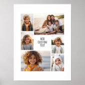 6 fotocollage - witte achtergrond - zwarte tekst poster (Voorkant)