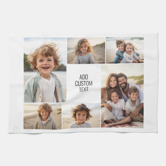 6 fotocollage - witte achtergrond - zwarte tekst theedoek (Horizontaal)