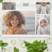 6 fotocollage - witte achtergrond - zwarte tekst theedoek (Gevouwen)