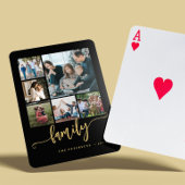 6 fotocollage zwart goud testscript familie pokerkaarten