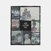 6 fotocollage - zwarte achtergrond - witte tekst fleece deken (Voorkant)