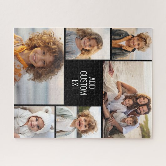 6 fotocollage - zwarte achtergrond - witte tekst legpuzzel (Horizontaal)