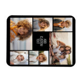 6 fotocollage - zwarte achtergrond - witte tekst magneet (Horizontaal)