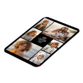 6 fotocollage - zwarte achtergrond - witte tekst magneet (Linkerzijde)