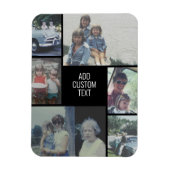 6 fotocollage - zwarte achtergrond - witte tekst magneet (Verticaal)