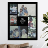 6 fotocollage - zwarte achtergrond - witte tekst poster