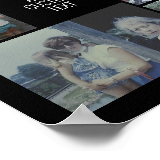 6 fotocollage - zwarte achtergrond - witte tekst poster (Hoek)