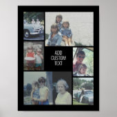 6 fotocollage - zwarte achtergrond - witte tekst poster (Voorkant)