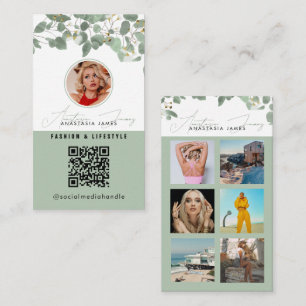 6 Fotofeed Grid Social Media QR Code Eucalyptus Visitekaartje