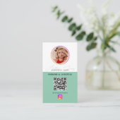 6 Fotofeed Grid Social Media QR Code Groen Visitekaartje (Staand voorkant)