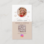 6 Fotofeed Social Media QR Code Neutrale kleuren Visitekaartje (Voorkant)