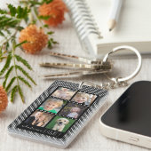 6 Fotoframes zwart met witte Stippen gepersonalise Sleutelhanger (Voorkant Rechts)