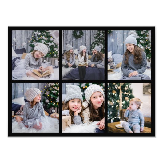 6 Fotogalerijraster: zwart, klaar voor Lijst Foto Afdruk (Voorkant)