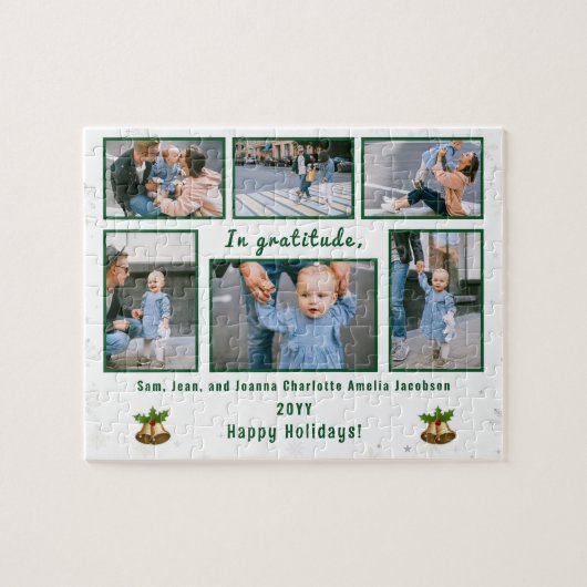 6 foto's Collage Dankbaarheid Winter Feestdagen Wi Legpuzzel (Horizontaal)