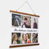 6 Foto's collage instagram Hangend Wandkleed (Gebogen)