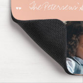 6 foto's collage moderne aangepaste tekst voor fam muismat (Hoek)