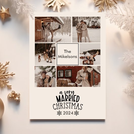6 Foto's Een heel erg getrouwd Kerstmis Feestdagenkaart