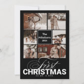 6 foto's Eerste kerst als Mr & Mrs. Feestdagenkaart (Voorkant)