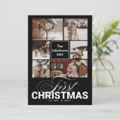 6 foto's Eerste kerst als Mr & Mrs. Feestdagenkaart (Staand voorkant)