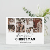 6 foto's Eerste kerst als Pas getrouwd Feestdagenkaart (Staand voorkant)