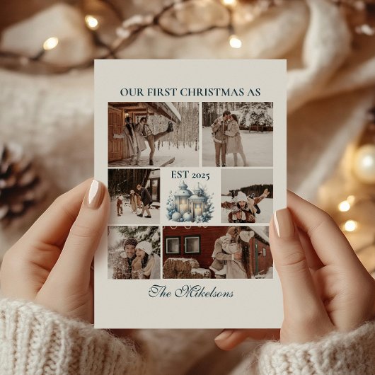 6 foto's Eerste kerst samen Feestdagenkaart