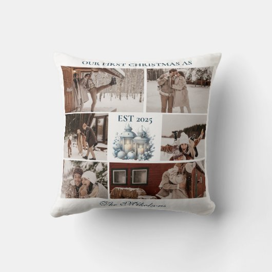 6 Foto's Eerste Kerstmis Samen Kussen (Achterkant)