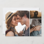 6 foto's Gold Glitter Eerste kerst verloofd Feestdagenkaart (Achterkant)