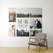 6 Foto's Huwelijk Collage Nieuwgehuwden Wandkleed (In Situ (horizontaal))