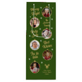 6 Foto's kerstcadeautjes groene familie Wijn Cadeautas (Voorkant)
