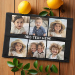 6 foto's met witte tekst op zwart theedoek<br><div class="desc">Een collage van 6 vierkante foto's met een regel tekst gemarkeerd in het midden. Voeg "OPA" of "PAPA" toe met een foto van het kinder en maak een leuk aandenken voor het gezin. Voeg je favoriete foto's toe aan deze leuke sjabloon. U kunt vierkante foto's of andere foto's gebruiken voor...</div>