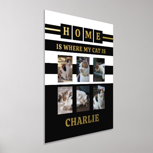 6 foto's naam dierenvriend katten zwart wit folie afdrukken (Laagn)