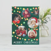     6 Foto's om Kerstlichtjes te personaliseren Feestdagenkaart (Staand voorkant)