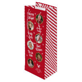 6 Foto's Rood- en Witte kerstversieringen Familie Wijn Cadeautas (Achterkant Gekanteld)