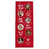 6 Foto's Rood- en Witte kerstversieringen Familie Wijn Cadeautas (Achterkant)