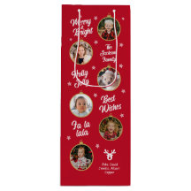 6 Foto's Rood- en Witte kerstversieringen Familie