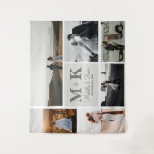 6 foto's trouwcollage pasgetrouwden wandkleed (Voorkant)