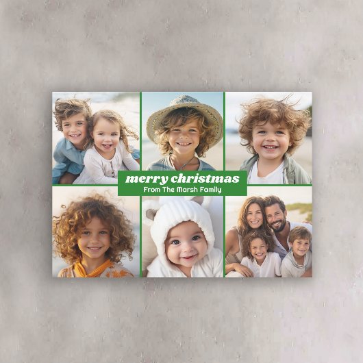 6 foto's - Vrolijk kerstfeest - Stropdas-kleurstof Feestdagenkaart