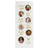 6 Foto's Witte Ornamenten Kerstmis Wijn Cadeautas (Achterkant)