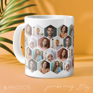 6 Fotosamenstelling - funky honingraat patroon - w Grote Koffiekop