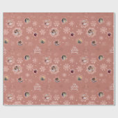 6 Fotosjabloon Roos Gold Glitter Snowflakes Gift Cadeaupapier (Vlak)