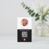 6 Fotovoederraster Sociale media QR-code Visitekaartje (Staand voorkant)