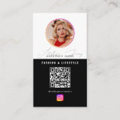 6 Fotovoederraster Sociale media QR-code Visitekaartje (Voorkant)
