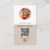 6 Fotovoederraster Sociale media QR-code Visitekaartje (Voorkant)