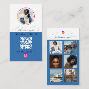 6 Fotovoederraster Sociale media QR-code Visitekaartje