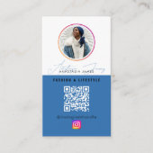 6 Fotovoederraster Sociale media QR-code Visitekaartje (Voorkant)